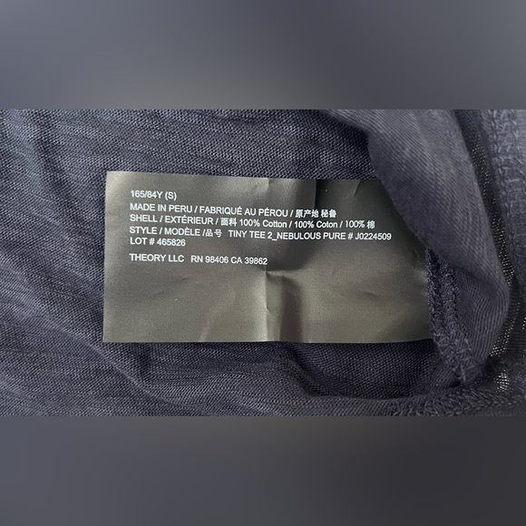 New Women’s Theory Tiny Tee 2 Nebulous Pure Nocturne Navy Size S Short Sleeve - Picture 4 of 5